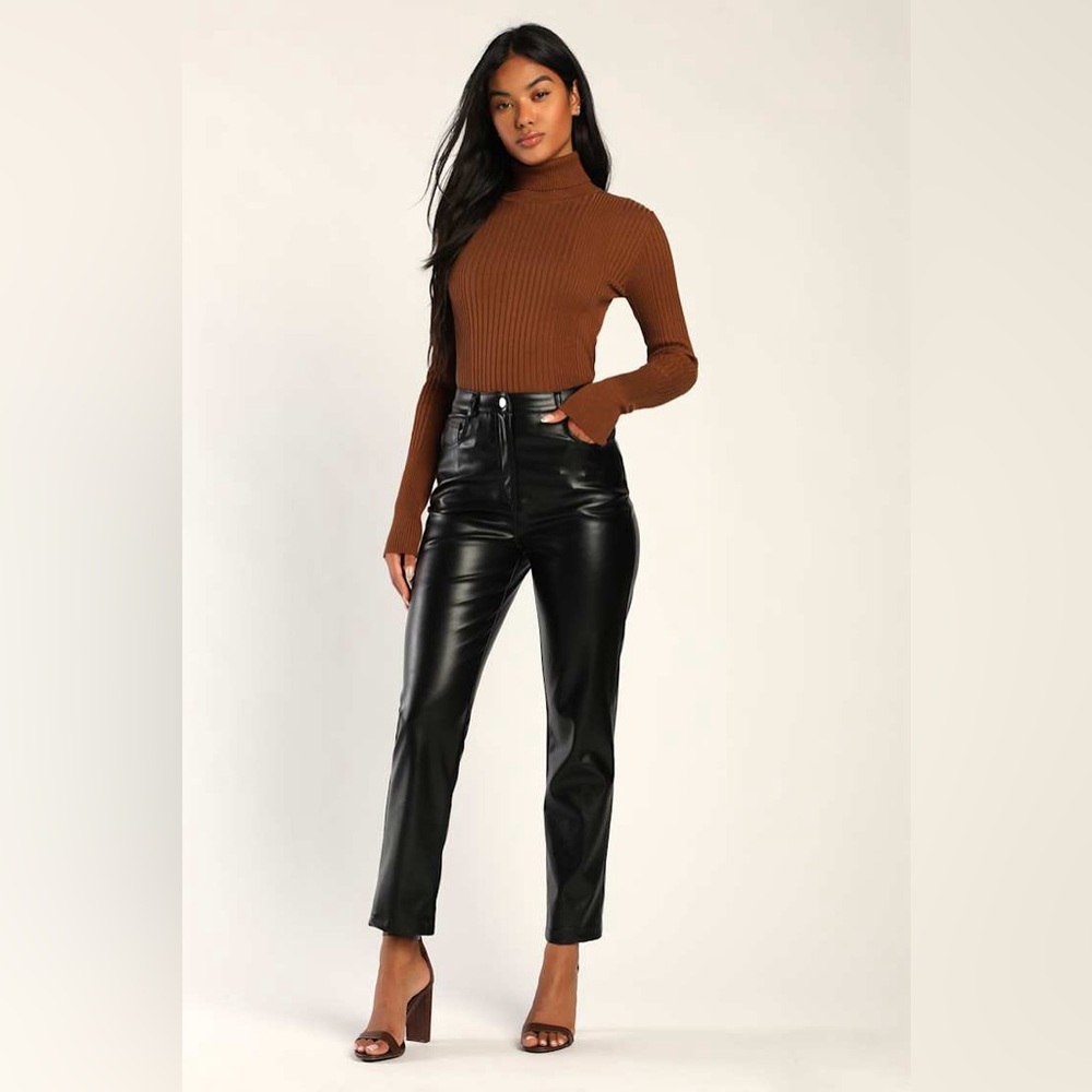 GAP Black faux Leather Pants